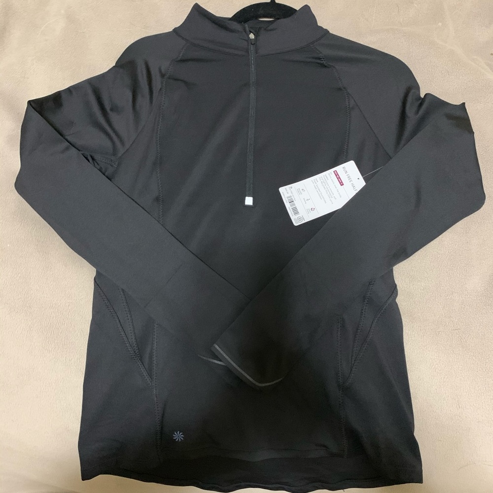 Athleta halfzip S black NWT